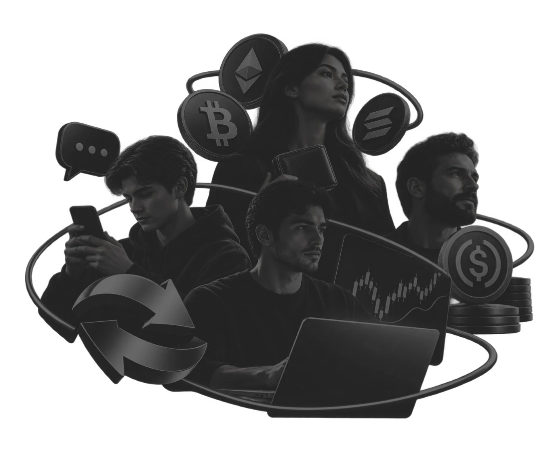 Who trades with Sparkling: first-time crypto buyers, active day traders, multi-chain wallet users and stablecoin savers